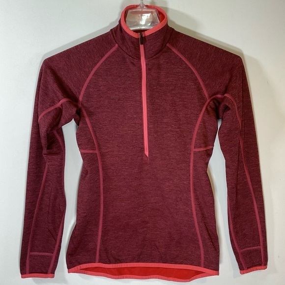 MEC Mission Possible Zip Top XS Red Orange Sport Pullover Running Hoodie - Picture 2 of 5